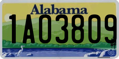 AL license plate 1AO3809