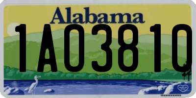AL license plate 1AO3810