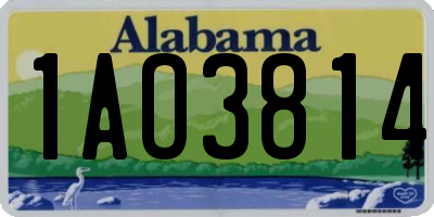 AL license plate 1AO3814