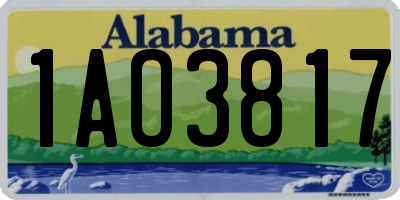 AL license plate 1AO3817