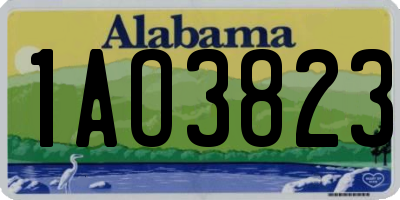 AL license plate 1AO3823