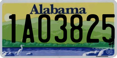 AL license plate 1AO3825