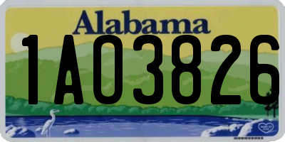 AL license plate 1AO3826