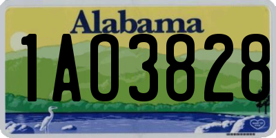 AL license plate 1AO3828
