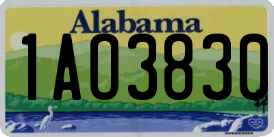 AL license plate 1AO3830