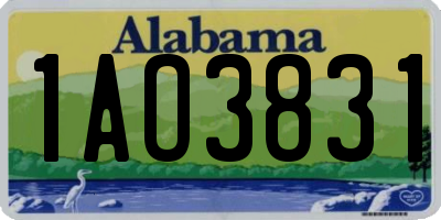 AL license plate 1AO3831