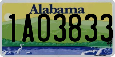 AL license plate 1AO3833