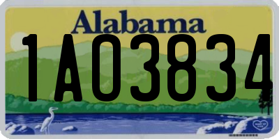 AL license plate 1AO3834