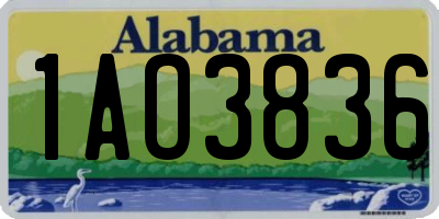 AL license plate 1AO3836