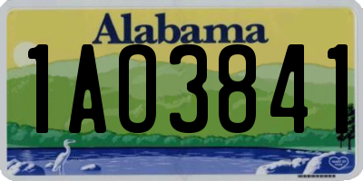 AL license plate 1AO3841