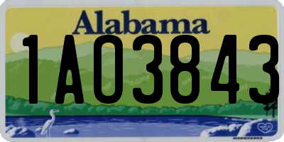AL license plate 1AO3843