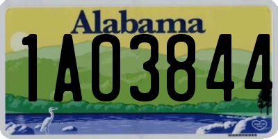 AL license plate 1AO3844