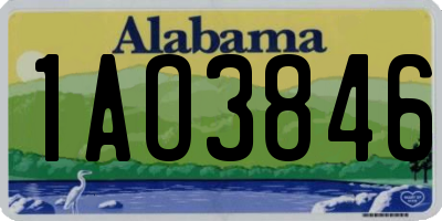 AL license plate 1AO3846