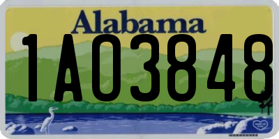 AL license plate 1AO3848