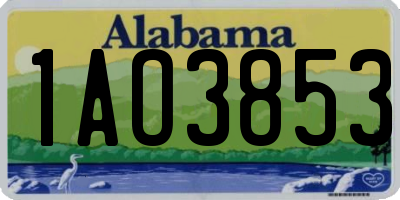 AL license plate 1AO3853