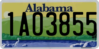 AL license plate 1AO3855