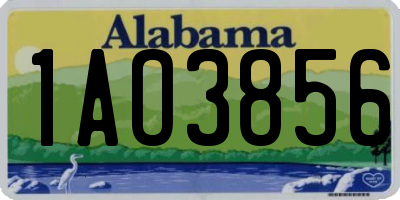 AL license plate 1AO3856