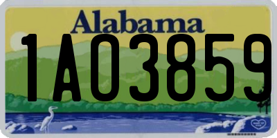AL license plate 1AO3859