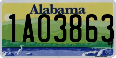 AL license plate 1AO3863