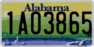AL license plate 1AO3865