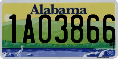 AL license plate 1AO3866