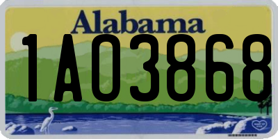 AL license plate 1AO3868