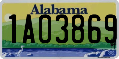 AL license plate 1AO3869