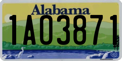 AL license plate 1AO3871