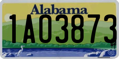 AL license plate 1AO3873