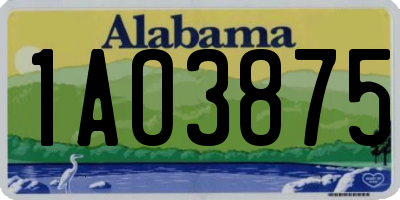 AL license plate 1AO3875