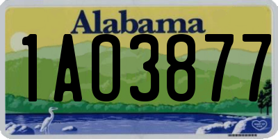 AL license plate 1AO3877