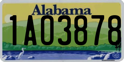 AL license plate 1AO3878