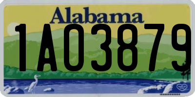 AL license plate 1AO3879