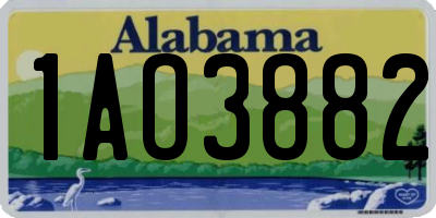 AL license plate 1AO3882