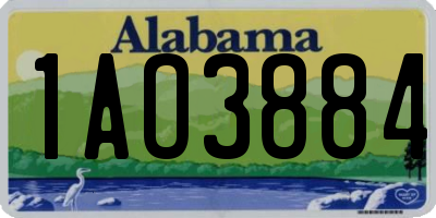 AL license plate 1AO3884