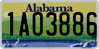 AL license plate 1AO3886