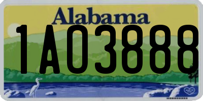 AL license plate 1AO3888