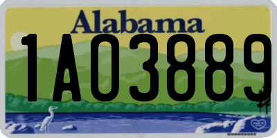 AL license plate 1AO3889