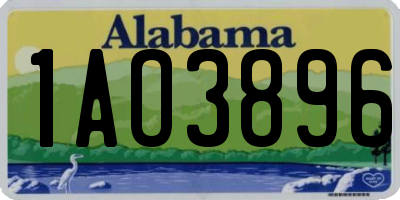 AL license plate 1AO3896