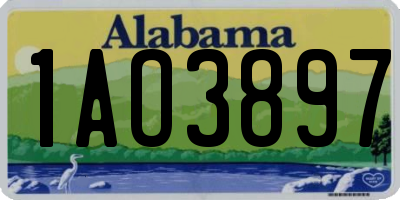 AL license plate 1AO3897