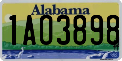 AL license plate 1AO3898