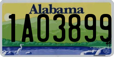 AL license plate 1AO3899