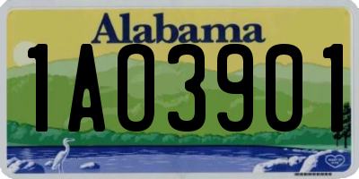 AL license plate 1AO3901