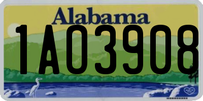 AL license plate 1AO3908