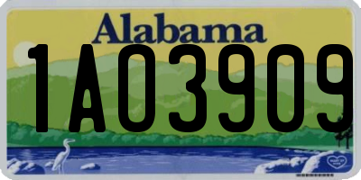 AL license plate 1AO3909
