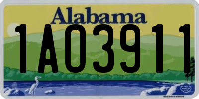 AL license plate 1AO3911