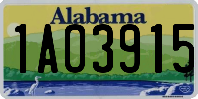 AL license plate 1AO3915