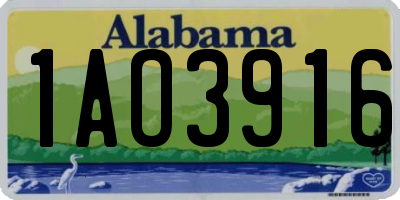 AL license plate 1AO3916