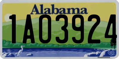 AL license plate 1AO3924