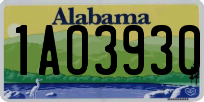 AL license plate 1AO3930